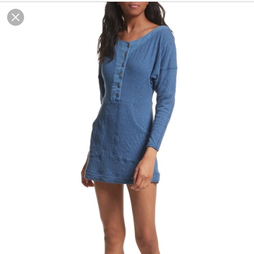 Free People cotton long sleeve dress XS